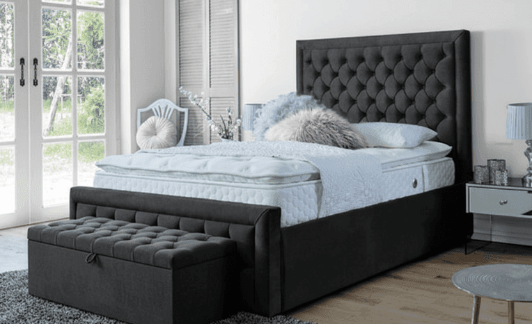 Vivienne Ottoman Bed UK - Side view of premium ottoman bed from CESS Furniture UK